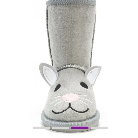 CLEAR OUT! NEW Muk Luks Grey Trixie Bunny Boots - Picture 3 of 4